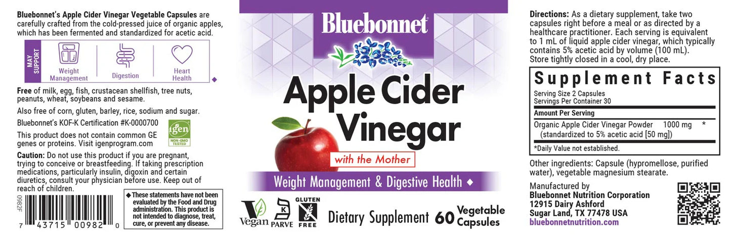 BLUEBONNET Apple Cider Vinegar 60s