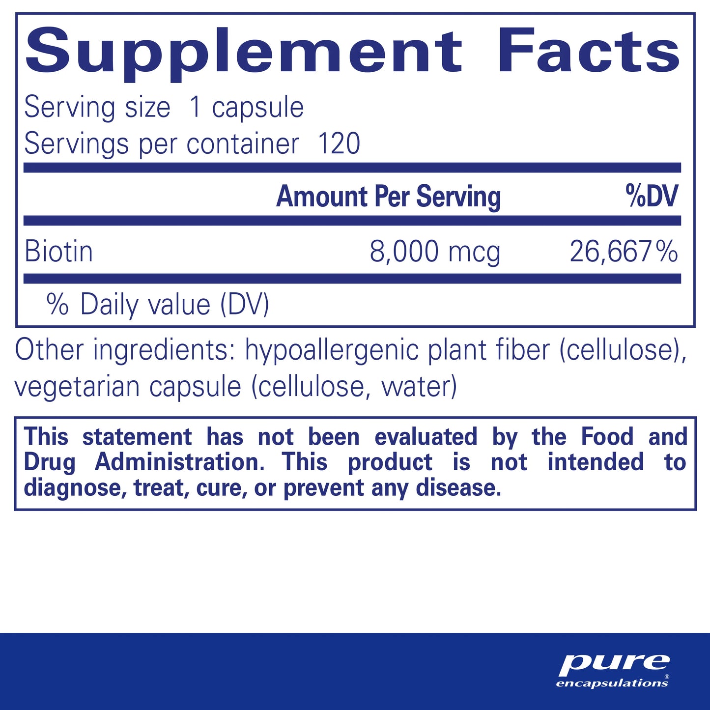 Pure Encapsulations - Biotin 8 mg