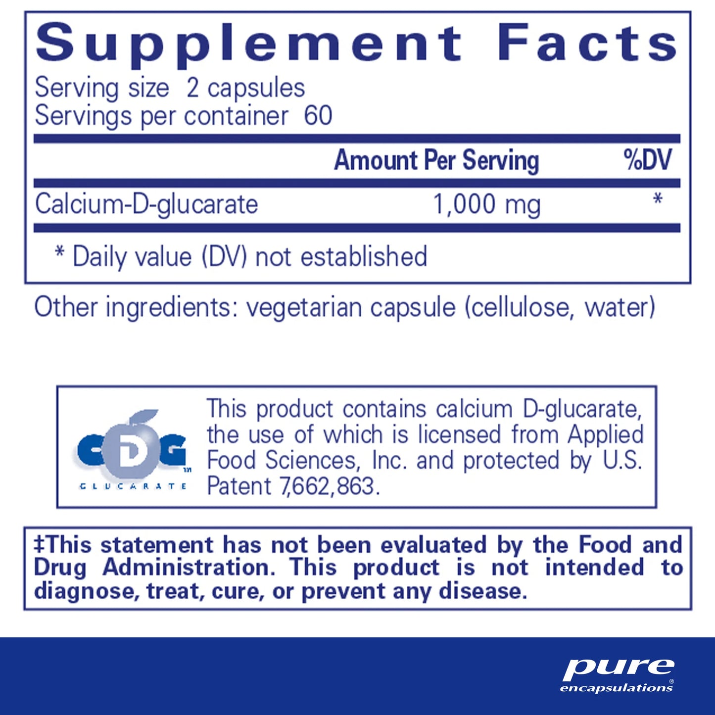 Pure Encapsulations- Calcium-D-Glucarate