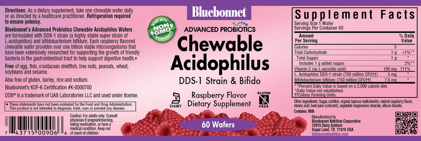 BLUEBONNET Chewable Acidophilus 60s